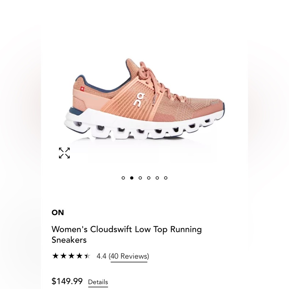 Women's ON  Cloudswift Low Top Running Sneakers Blush/Blue Color NWOT